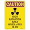 Signmission OSHA CAUTION RADIATION, High Radiation Area W/ Symbol, 10in X 7in Rigid Plastic, OS-CR-P-710-V-10230 OS-CR-P-710-V-10230 - alternate 1